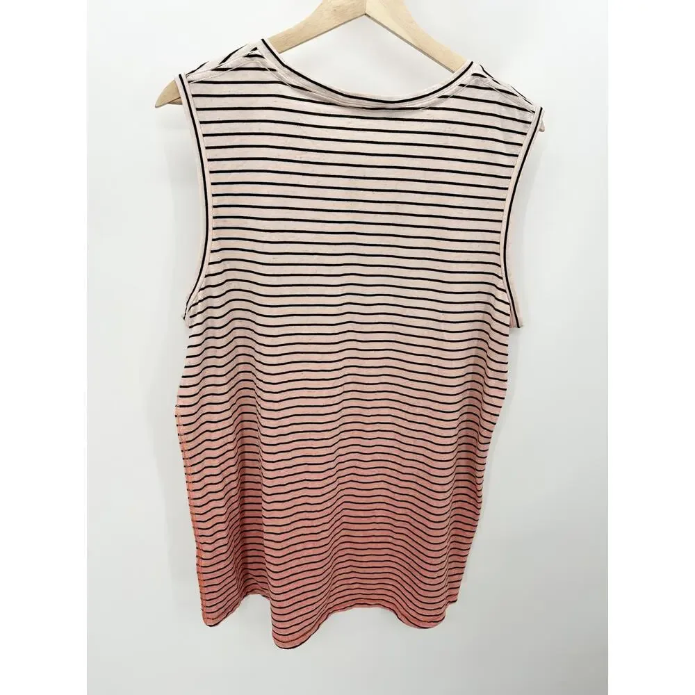 The North Face Top Women XL NWT White Pink Salt Stripe Dye Sleeveless Tank - Picture 2 of 9